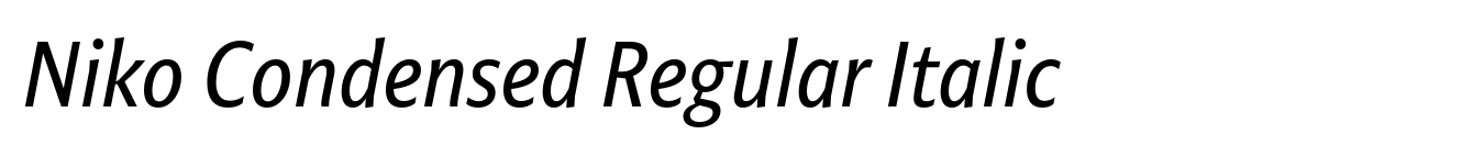 Niko Condensed Regular Italic image